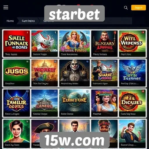 Variedade de jogos disponíveis na plataforma Starbet